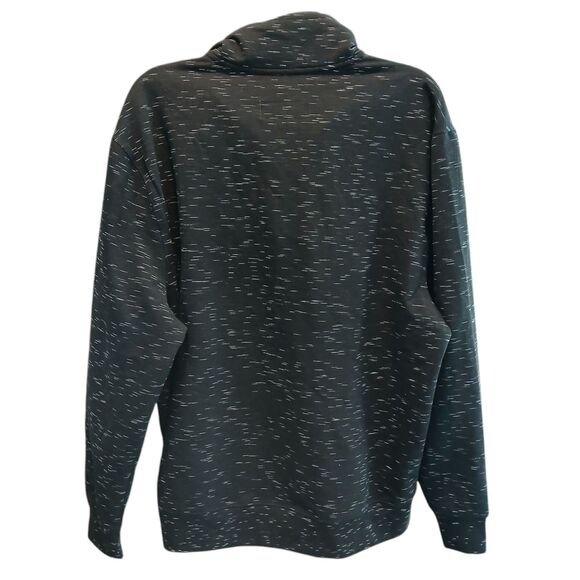 California Shirt Co Sweatshirt Men Medium Black White Space Dye 1/4 Zip Fleece - Picture 3 of 9